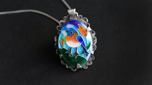 Cloisonné Enamel Bird Pendant