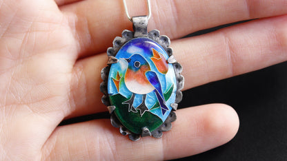 Cloisonné Enamel Bird Pendant
