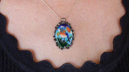 Cloisonné Enamel Bird Pendant