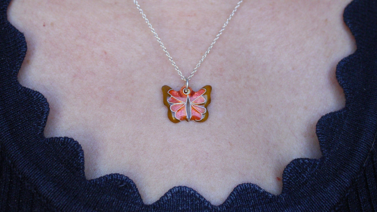 Cloisonné Enamel Butterfly Charm