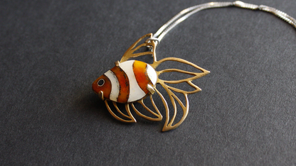Goldfish Cloisonne Enamel Pendant