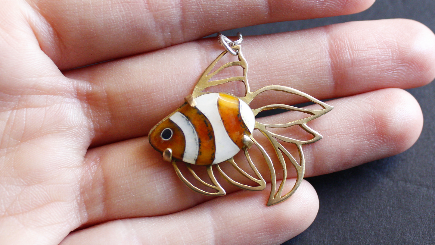 Goldfish Cloisonne Enamel Pendant