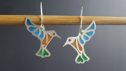 Plique-a-jour Hummingbird Earrings