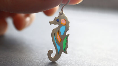 Plique-a-jour Seahorse Earrings