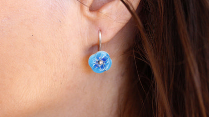 Cloisonne Enamel Floral Earrings