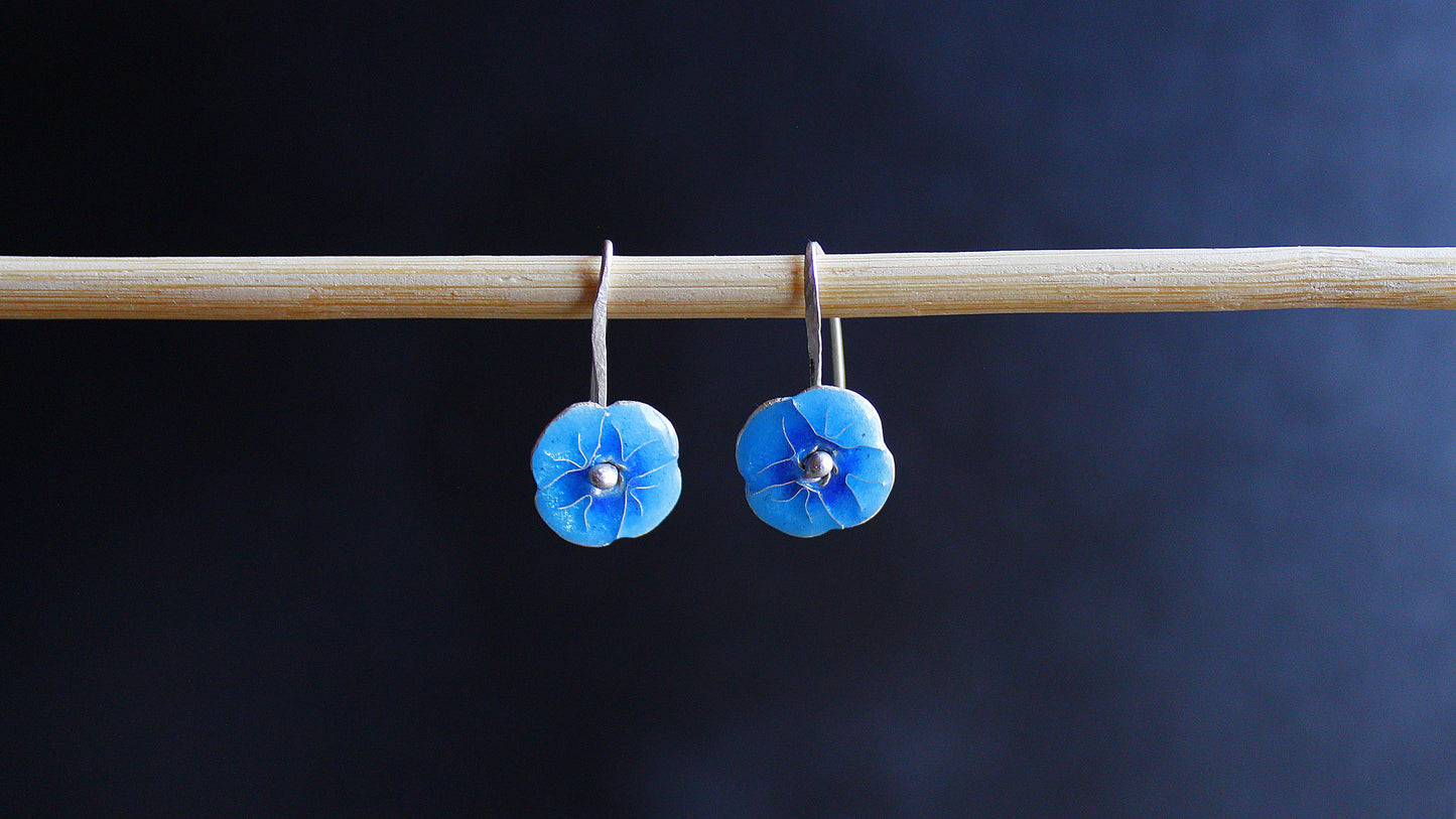 Cloisonne Enamel Floral Earrings