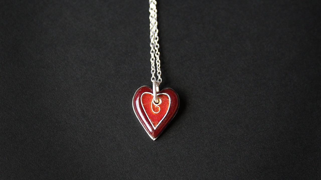 Cloisonné Enamel Heart Charm