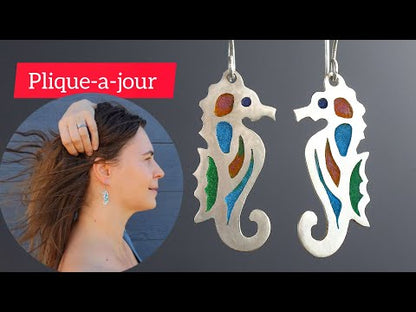 Plique-a-jour Seahorse Earrings