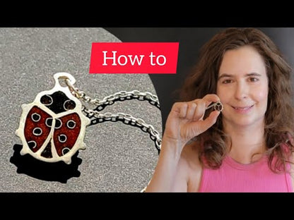 Champlevé Cloisonné Enamel Ladybug Pendant