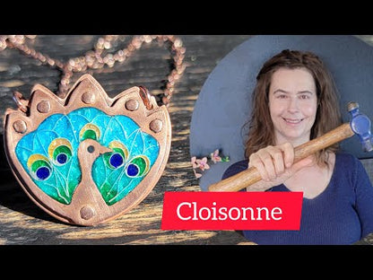 Cloisonne Champleve Enamel Peacock Pendant