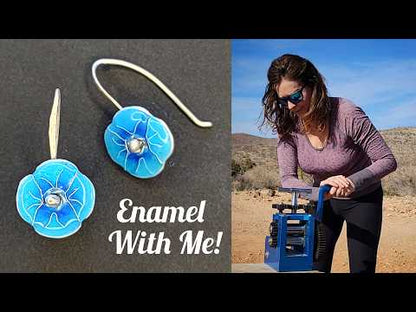 Cloisonne Enamel Floral Earrings