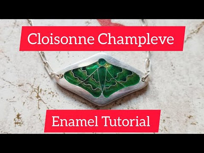 Champlevé Cloisonné Enamel Green Moth Pendant