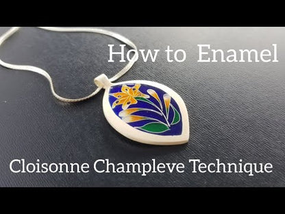 Champlevé Cloisonné Enamel Lilly Flower Pendant