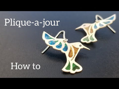 Plique-a-jour Hummingbird Earrings