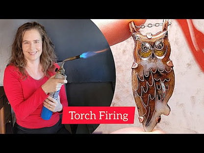 Copper Cloisonné Great Horned Owl Pendant