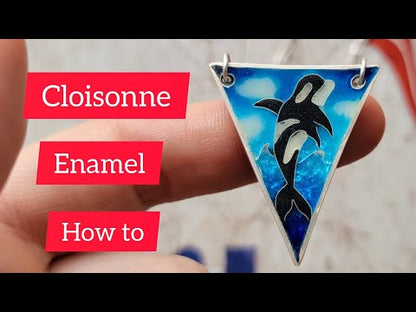 Champlevé Cloisonné Enamel Orca Pendant